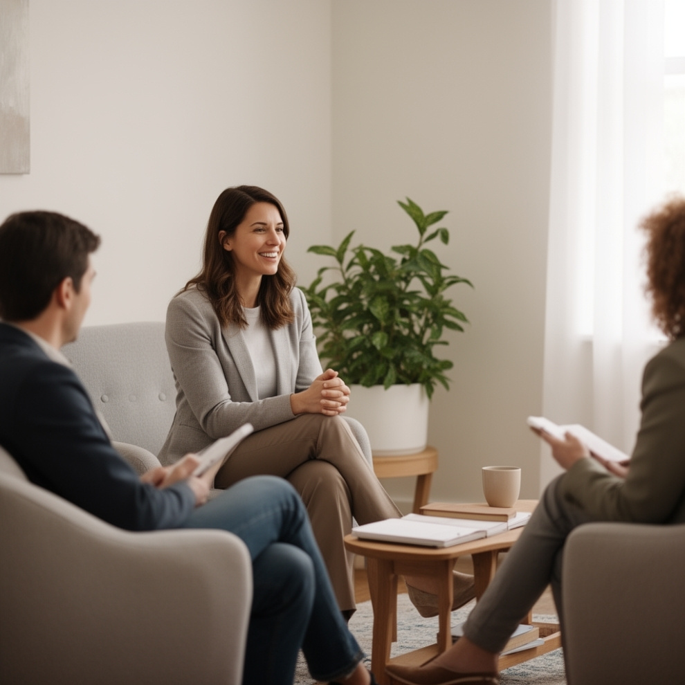 Olive & Ash Couple Participating in a Counseling Session